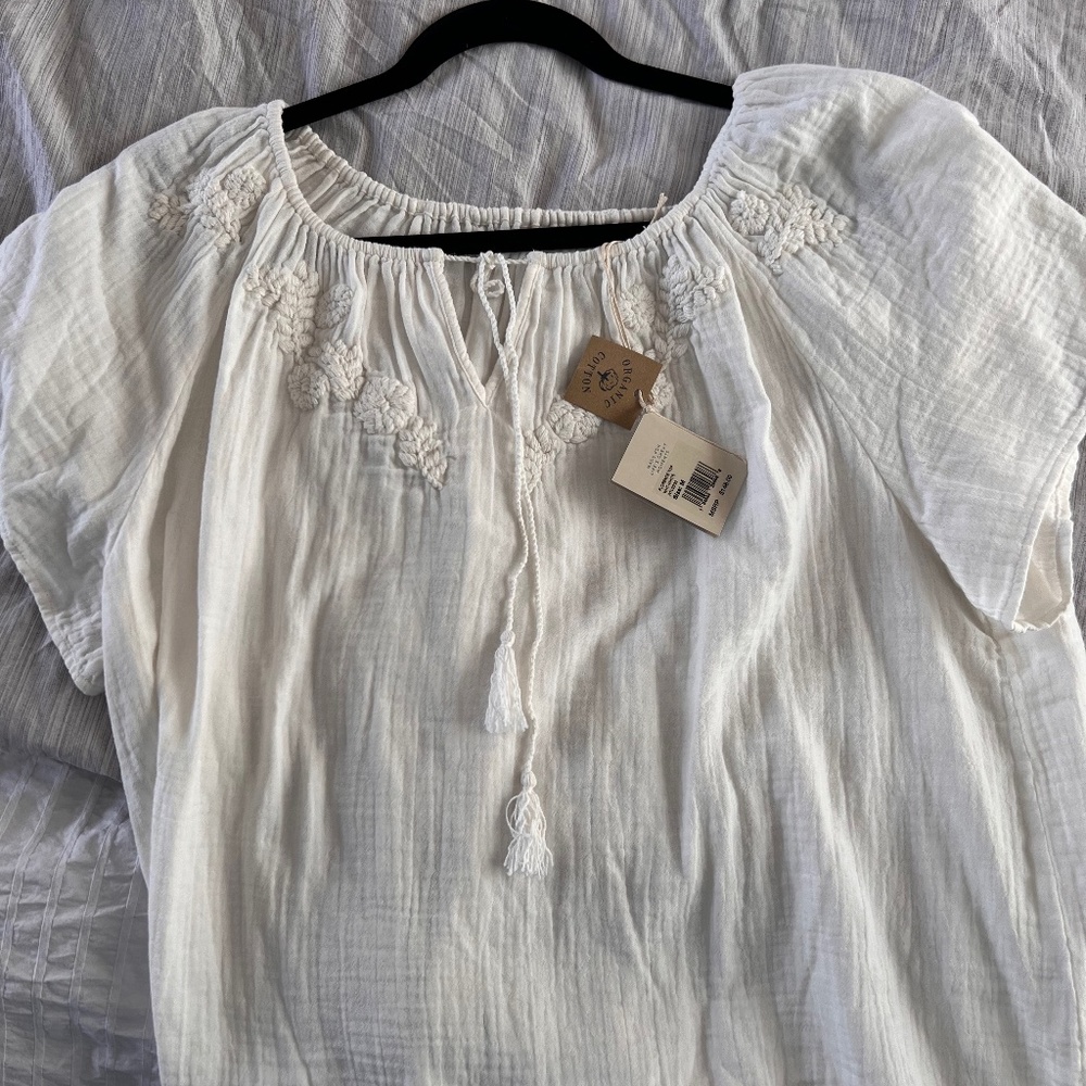Faherty Florence top white size medium